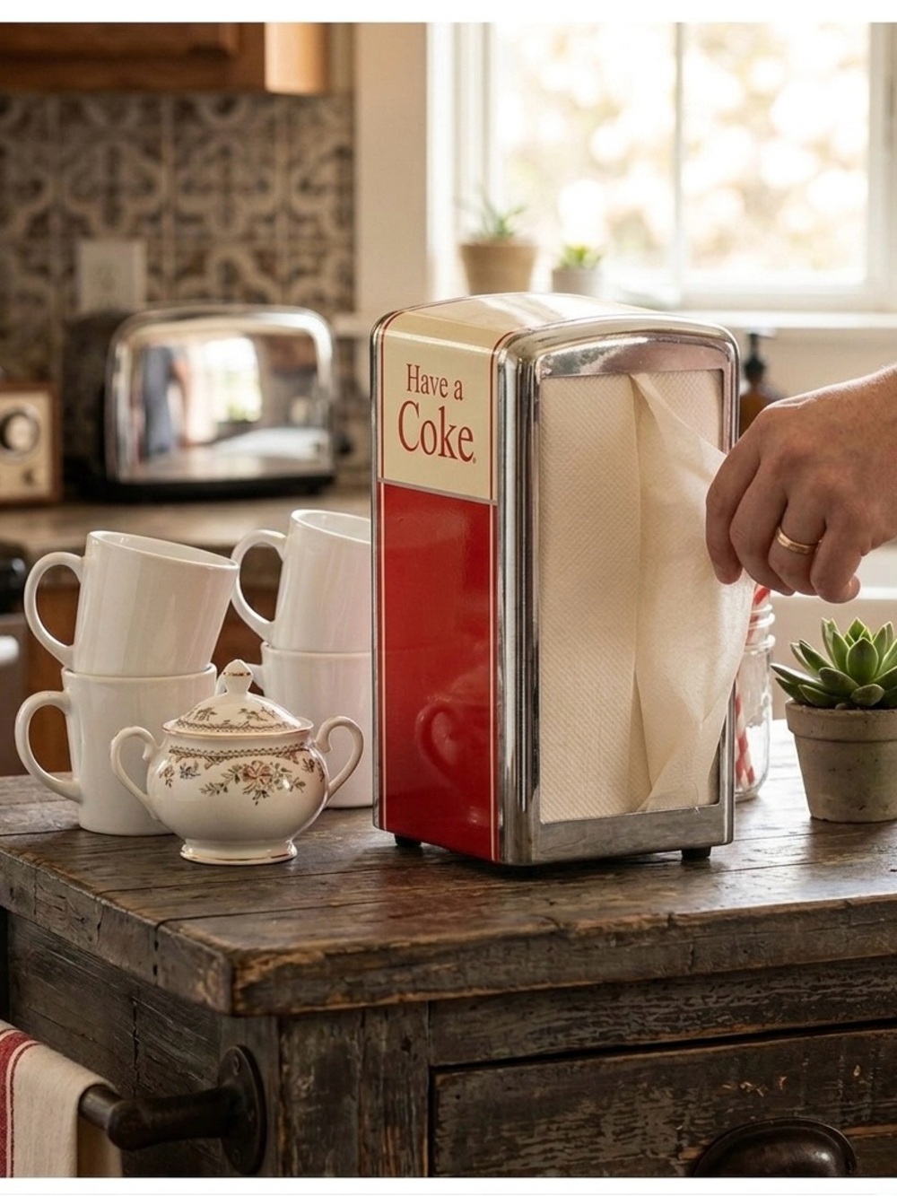 Vintage 1992 Have A Coke Coca-Cola Metal Napkin Holder Paper Napkin Dispenser